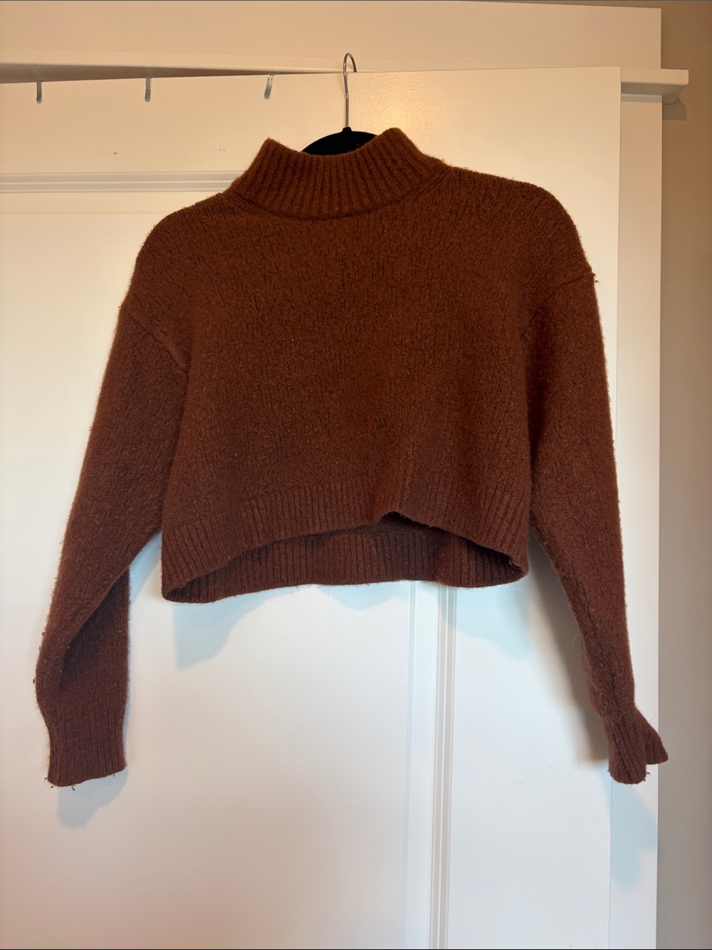 Sunday Best Cropped Turtleneck Sweater - Chestnut Brown